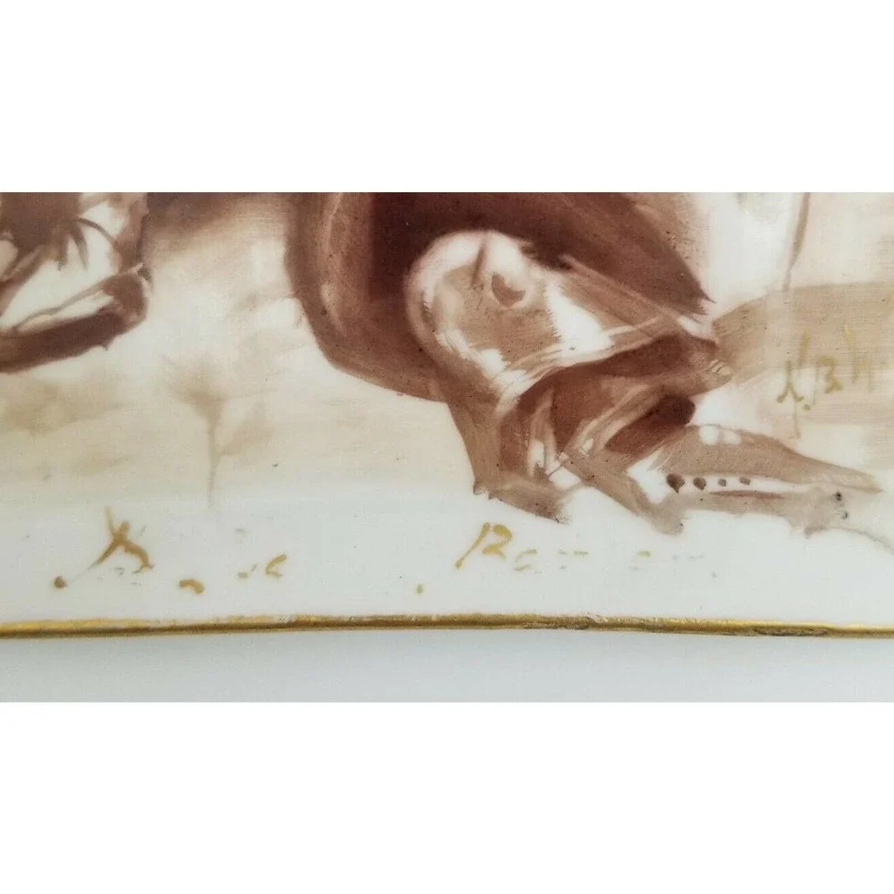 CFH Limoges Painted Scene Barber Vanity Tray